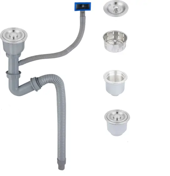 Hded40b6e81104493bdc336cf7201eff36 Rectangular Single Bowl Double Drain Stainless Steel Sink (Drainage Kit Included)