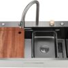 Multifunctional Single Bowl Kitchen Workstation Sink (Complete Accessories Kit)