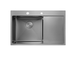 Grey Rectangular Single Bowl Single Drain Stainless Steel Sink (Drainage Kit Included)