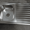 Rectangular Double Bowl Double Drain Stainless Steel Sink (Ribbed Design)