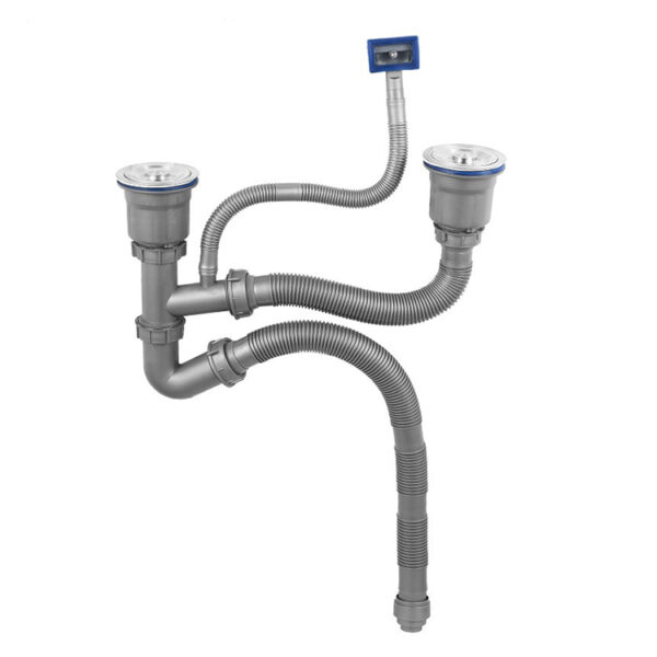 Rectangular Double Bowl Single Drain Stainless Steel Sink (Drainage Kit Included)