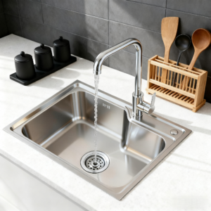 SB001 (2) Stainless Steel Single Bowl Kitchen Sink(Drainage Kit Included)