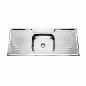 Rectangular Single Bowl Double Drain Stainless Steel Sink (Drainage Kit Included)