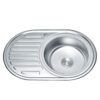 Oval Single Bowl Single Drain Stainless Steel Sink (Drainage Kit Included)