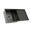 Matte Black Rectangular Single Bowl Single Drain Stainless Steel Sink (Drainage Kit Included)