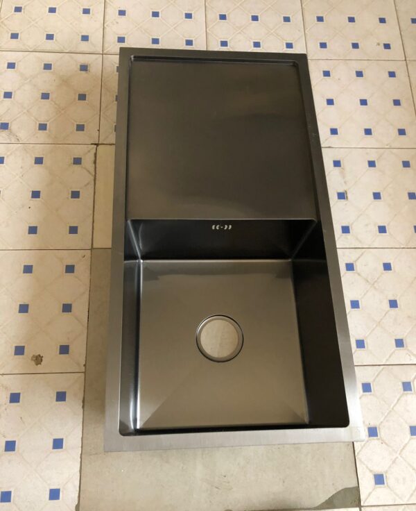 Matte Black Rectangular Single Bowl Single Drain Stainless Steel Sink (Drainage Kit Included)