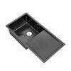 Matte Black Rectangular Single Bowl Single Drain Stainless Steel Sink (Drainage Kit Included)