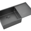 Matte Black Rectangular Single Bowl Single Drain Stainless Steel Sink (Drainage Kit Included)