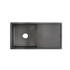 Matte Black Rectangular Single Bowl Single Drain Stainless Steel Sink (Drainage Kit Included)