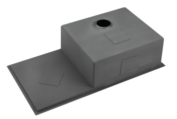 Matte Black Rectangular Single Bowl Single Drain Stainless Steel Sink (Drainage Kit Included)