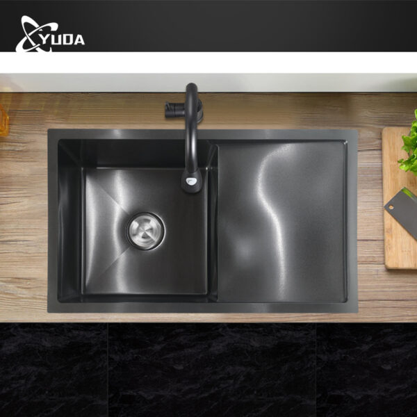 Matte Black Rectangular Single Bowl Single Drain Stainless Steel Sink (Drainage Kit Included)