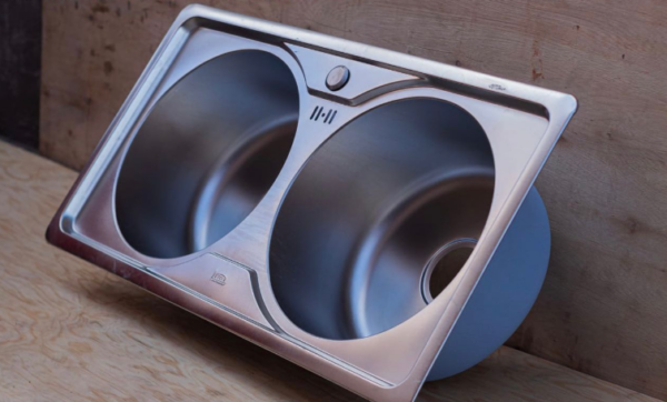 Round Double Bowl Stainless Steel Sink (Drainage Kit Included)