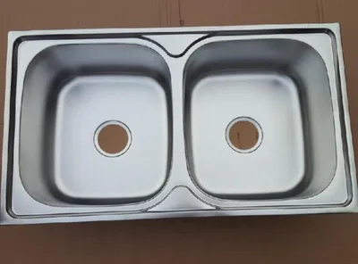 Stainless-Steel-Sink-Outlet-Sink-Kitchen-Sink-Stainless-Steel-Sink Rectangular Double Bowl Stainless Steel Sink (Drainage Kit Included)