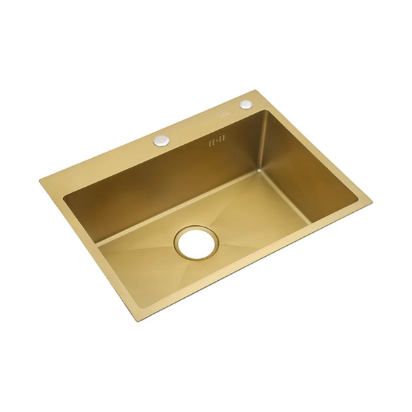 Gold Rectangular Single Bowl Kitchen Sink (Drainage Kit Included)