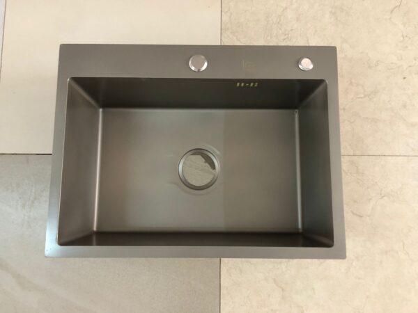 Grey Rectangular Single Bowl Kitchen Sink (Drainage Kit Included)