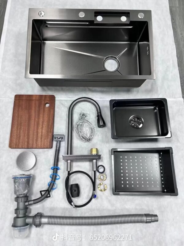 Multifunctional Single Bowl Kitchen Workstation Sink (Complete Accessories Kit)