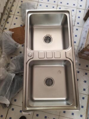 WhatsApp Image 2026-01-08 at 19.50.59 Rectangular Double Bowl Stainless Steel Sink (Standard Model - Drainage Kit Included)