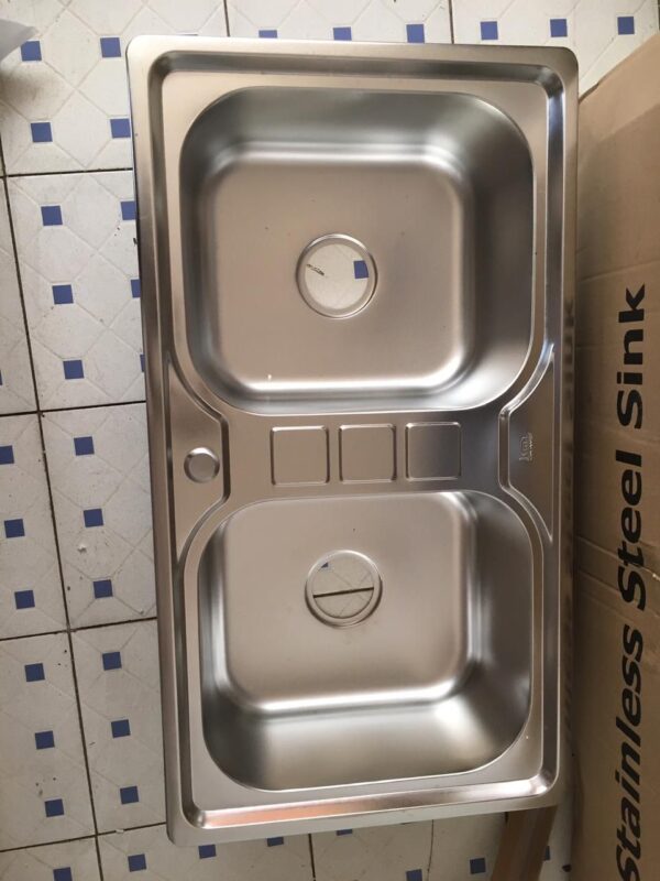 WhatsApp Image 2026-01-08 at 19.51.00 Rectangular Double Bowl Stainless Steel Sink (Standard Model - Same Size Bowls)