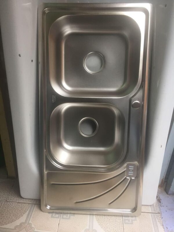 Rectangular Double Bowl Single Drain Stainless Steel Sink (Drainage Kit Included)