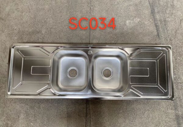WhatsApp Image 2026-01-08 at 19.51.08 Rectangular Double Bowl Double Drain Stainless Steel Sink (Geometric Design)