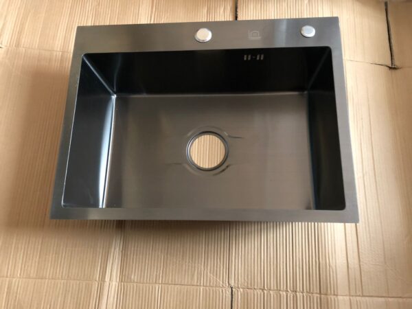 Matte Black Rectangular Single Bowl Kitchen Sink (Drainage Kit Included)