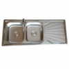 Rectangular Double Bowl Single Drain Stainless Steel Sink (Drainage Kit Included)