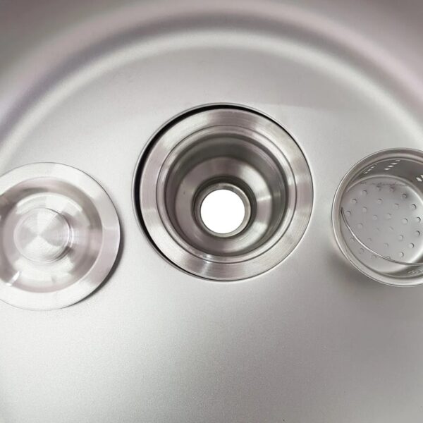 giotto_round_single_stainless_steel_kitchen_sink_-_490mm Round Single Bowl Stainless Steel Prep Sink