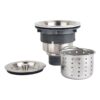 kitchen-sink-drain-open_6 Round Single Bowl Stainless Steel Prep Sink