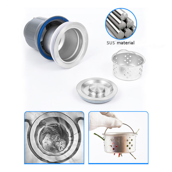 strainer 2 Rectangular Single Bowl Double Drain Stainless Steel Sink (Drainage Kit Included)