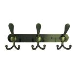 3-Hook Double Sided Antique Brass Rack N166 Antique Brass 3-Hook Rack | Double-Sided Heavy Duty Wall Hanger