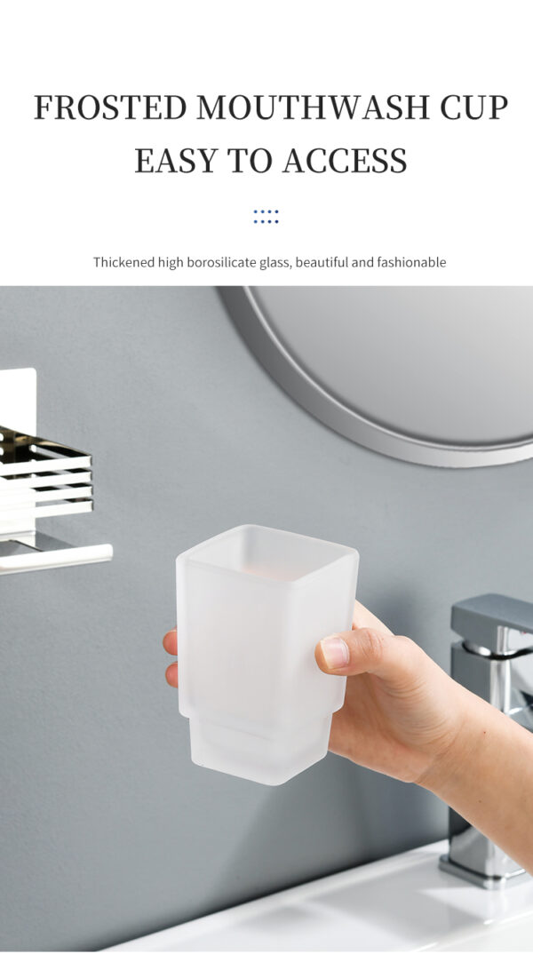 Premium SS304 Single Tumbler & Toothbrush Holder | Matte Black Architectural Vanity Organizer