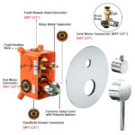 KS2015 – 3 Way Concealed Shower Mixer with 8″ Round Head 12 3-Way Concealed Shower Mixer System | 8-Inch Rainfall Head & Multi-Function Set