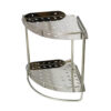 Double Corner Shelf | Dual-Tier Stainless Steel Wall-Mounted Shower Rack