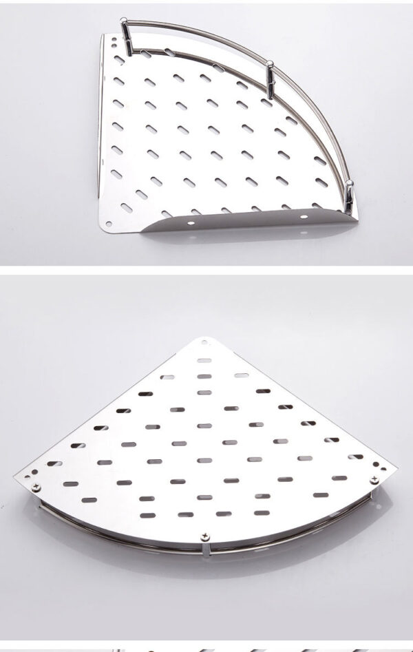 Double Corner Shelf | Dual-Tier Stainless Steel Wall-Mounted Shower Rack