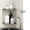 Double Corner Shelf | Dual-Tier Stainless Steel Wall-Mounted Shower Rack