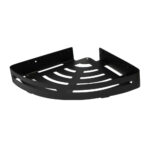 Matte Black Single Corner Shelf | Stainless Steel Slotted Shower Organizer