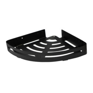 Matte Black Single Corner Shelf | Stainless Steel Slotted Shower Organizer