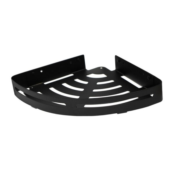 Matte Black Single Corner Shelf | Stainless Steel Slotted Shower Organizer