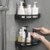 Matte Black Single Corner Shelf | Stainless Steel Slotted Shower Organizer