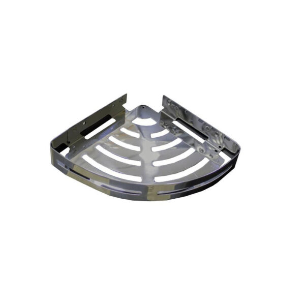 Mirror Finish Single Corner Shelf | Stainless Steel Slotted Shower Organizer