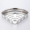 Mirror Finish Single Corner Shelf | Stainless Steel Slotted Shower Organizer