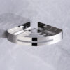 Mirror Finish Single Corner Shelf | Stainless Steel Slotted Shower Organizer