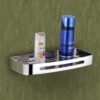 Mirror Finish Single Rectangle Shelf | 30 cm Stainless Steel Slotted Wall Organizer