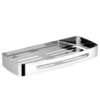 Mirror Finish Single Rectangle Shelf | 30 cm Stainless Steel Slotted Wall Organizer
