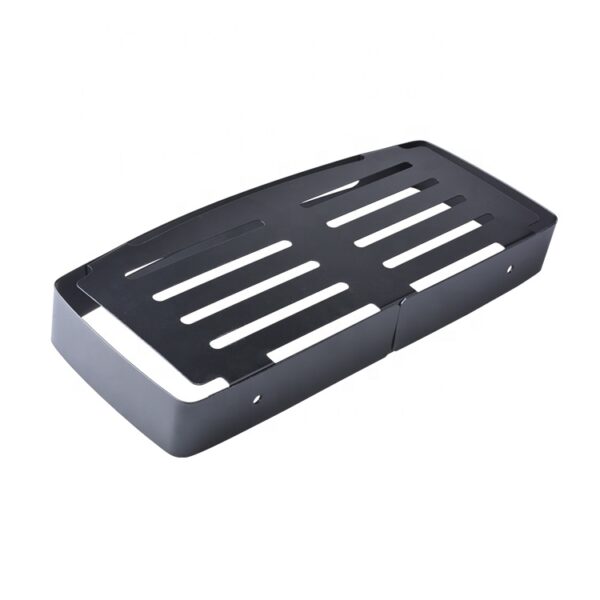 N011B – Single Rectangle Shelf, Black – 30cm 5 Matte Black Single Rectangle Shelf | 30 cm Designer Wall-Mounted Organizer