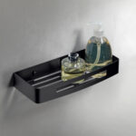 Matte Black Single Rectangle Shelf | 30 cm Designer Wall-Mounted Organizer