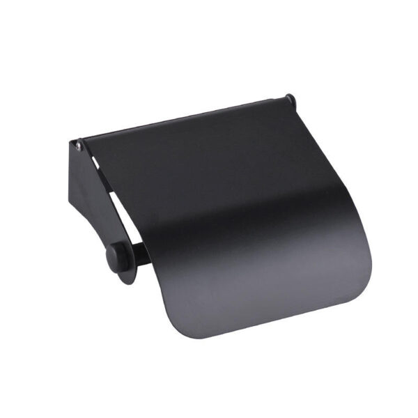 Matte Black Tissue Holder | Modern Bathroom Paper Organizer with Privacy Cover