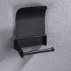 Matte Black Tissue Holder | Modern Bathroom Paper Organizer with Privacy Cover