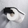 Matte Black Tissue Holder | Modern Bathroom Paper Organizer with Privacy Cover