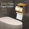 SUS304 Gold Floral Tissue Holder | Premium Enclosed Paper Dispenser
